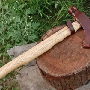 Double Axe Handmade Damascus with Ash Wood Handle