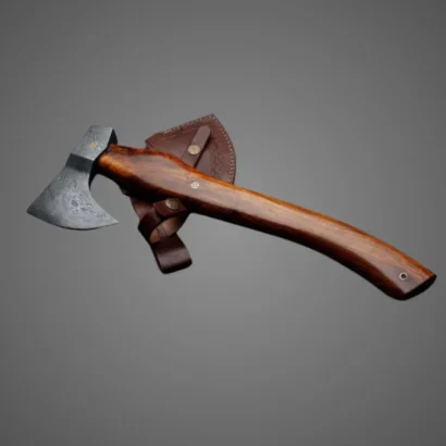 Hand-Forged Axe Damascus Steel Natural Wood Handle