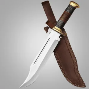 Hand-Forged Bowie Knife – Mirror Polished J2 Steel Blade
