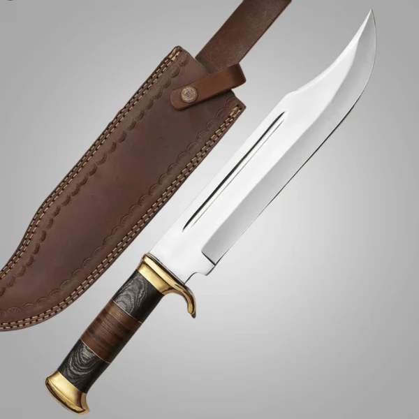 Hand-Forged Bowie Knife – Mirror Polished J2 Steel Blade