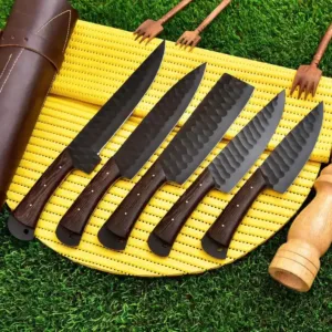 Handmade Steel Knife Set – Great for Hunters, Chefs, and Gifts.
