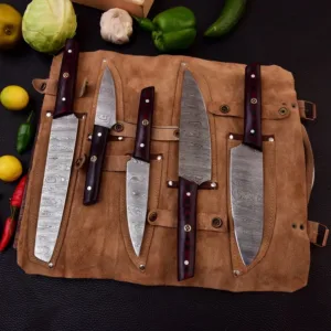 Custom Damascus Knife Set 5-Piece Chef Knife Set