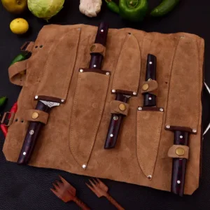 Custom Damascus Knife Set 5-Piece Chef Knife Set