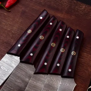 Custom Damascus Knife Set 5-Piece Chef Knife Set