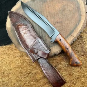 D2 Bowie Knife – Handmade Steel Blade with Rosewood Handle
