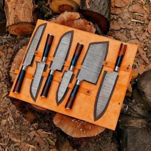 Handmade Damascus Steel Kitchen Chef Knives Set