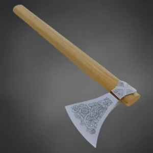 Steel Axe with Ash Wood Handle & Leather Scabbard