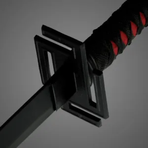 A 40-inch battle-ready replica of Ichigo Kurosaki’s Tensa Zangetsu Bankai sword from Bleach. Features a razor-sharp stainless steel blade, ribbon-wrapped handle, and chain-attached pommel, embodying the elegance and power of Ichigo’s Bankai form. Perfect for collectors, cosplayers, and anime fans.