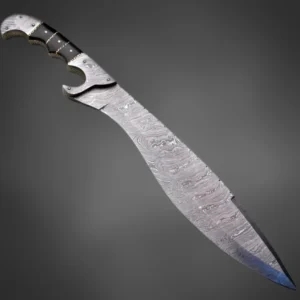 Custom Damascus Machete – Handcrafted Survival Blade