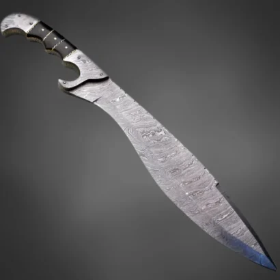 Custom Damascus Machete – Handcrafted Survival Blade