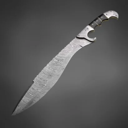 Custom Damascus Machete – Handcrafted Survival Blade