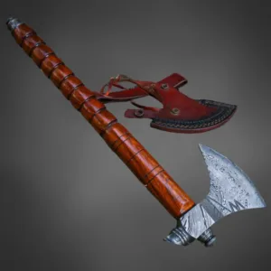 Damascus Tomahawk-Custom Handmade Axe with Rosewood