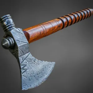 Damascus Tomahawk-Custom Handmade Axe with Rosewood