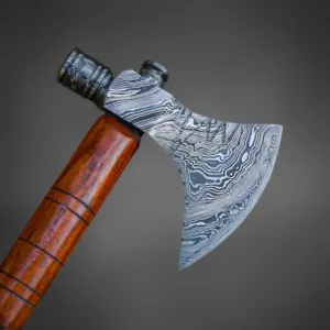 Damascus Tomahawk-Custom Handmade Axe with Rosewood