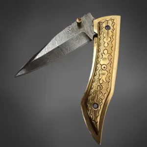 Hand-Forged Folding Knife – Premium Damascus Pocket Knife