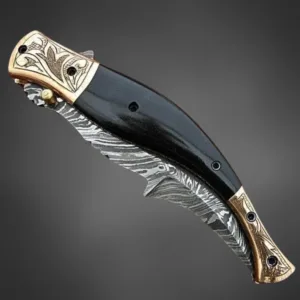 Handmade Folding Pocket Knife – Ram Horn Handle, EDC Tool