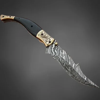 Handmade Folding Pocket Knife – Ram Horn Handle, EDC Tool