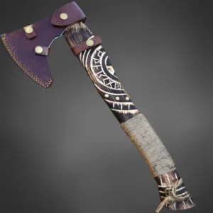 Viking Axe – Handmade Norse Battle Axe with Engraved Handle