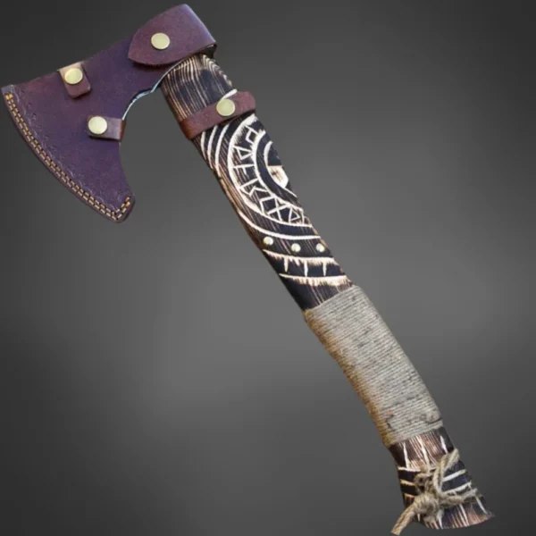 Viking Axe – Handmade Norse Battle Axe with Engraved Handle