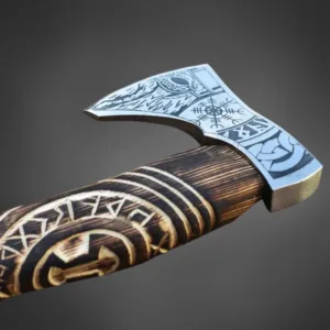 Viking Axe – Handmade Norse Battle Axe with Engraved Handle