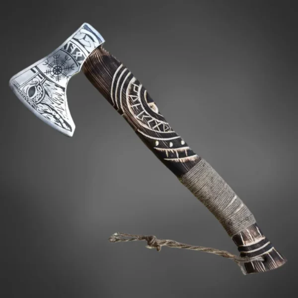 Viking Axe – Handmade Norse Battle Axe with Engraved Handle