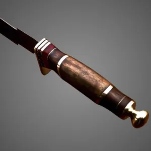 Custom Dagger with Walnut Handle Damascus Fighter Knife