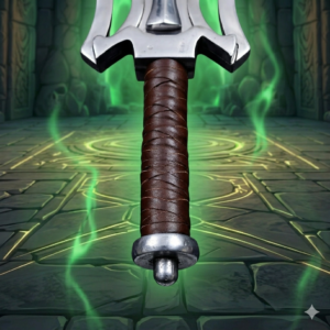 Leather-wrapped handle of He-Man Power Sword